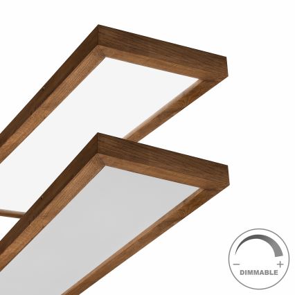 Brilagi - Dimmbare LED-Deckenleuchte für Badezimmer WOODY FRAME LED/50W/230V Eiche Kirsche 120x30 cm 3000-6000K IP44 + Fernbedienung