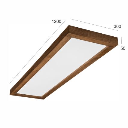Brilagi - Dimmbare LED-Deckenleuchte für Badezimmer WOODY FRAME LED/50W/230V Eiche Kirsche 120x30 cm 3000-6000K IP44 + Fernbedienung