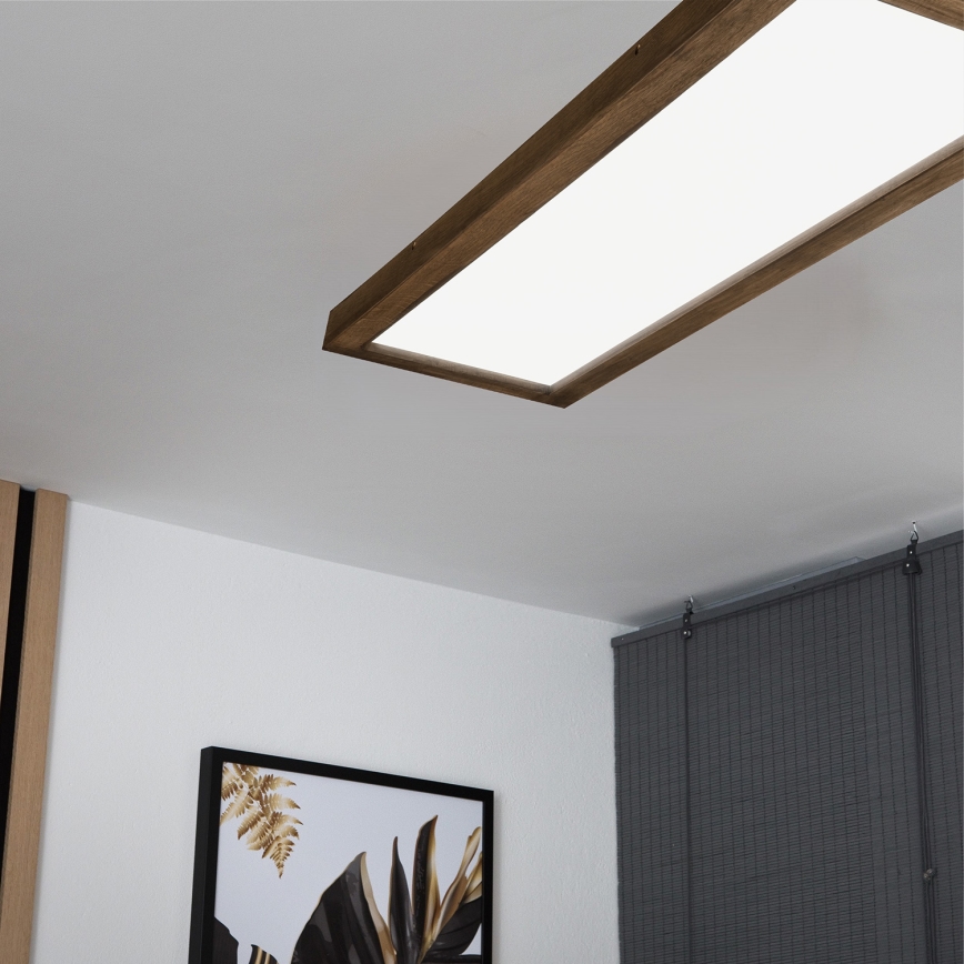 Brilagi - Dimmbare LED-Deckenleuchte für Badezimmer WOODY FRAME LED/50W/230V Eiche 120x30 cm 3000-6000K IP44 + Fernbedienung