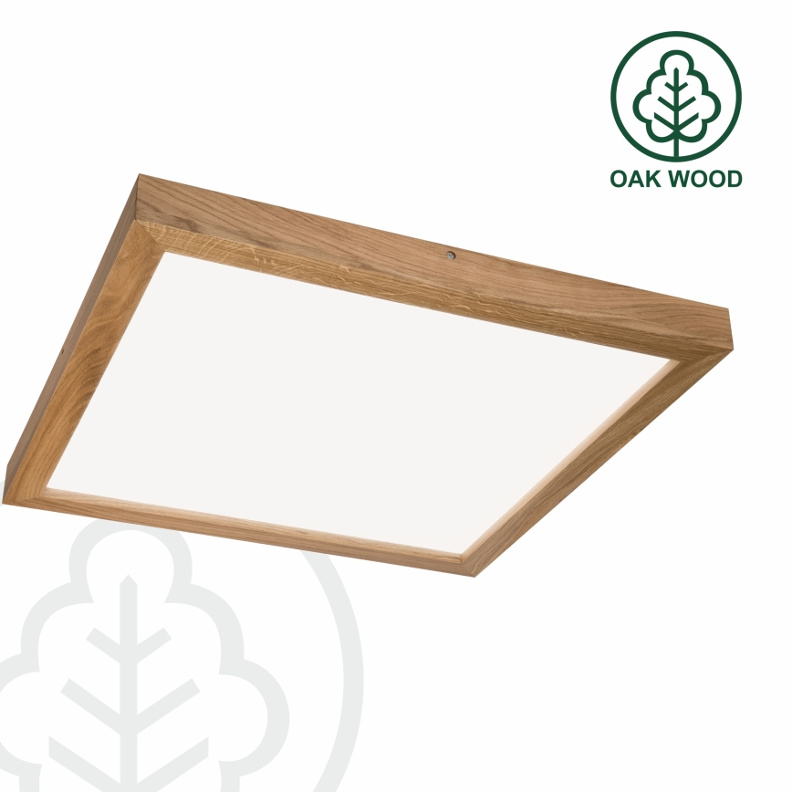 Brilagi - Dimmbare LED-Deckenleuchte für Badezimmer WOODY FRAME LED/50W/230V Eiche 60x60 cm 3000-6000K IP44 + Fernbedienung