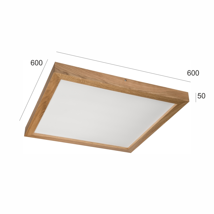Brilagi - Dimmbare LED-Deckenleuchte für Badezimmer WOODY FRAME LED/50W/230V Eiche 60x60 cm 3000-6000K IP44 + Fernbedienung