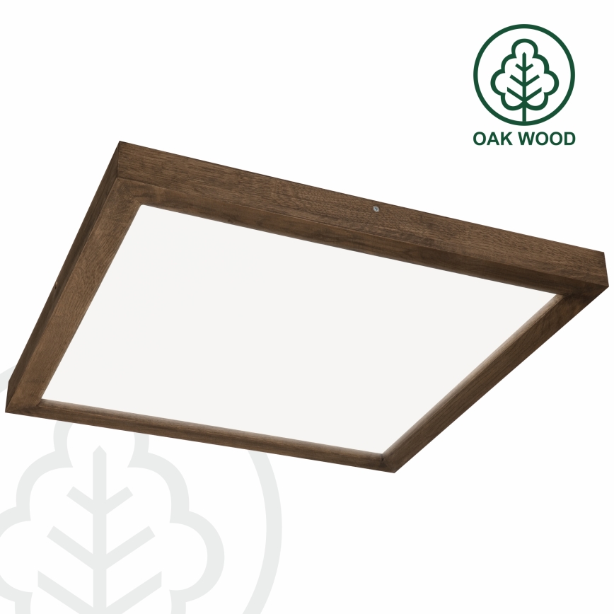 Brilagi - Dimmbare LED-Deckenleuchte für Badezimmer WOODY FRAME LED/50W/230V Eiche 60x60 cm 3000-6000K IP44 + Fernbedienung