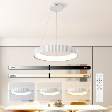 BRILAGI - dimmbare LED-Pendelleuchte an Kabel FALCON MODERN LED/54W/230V 3000-6000K Ø 60 cm weiß + Fernbedienung