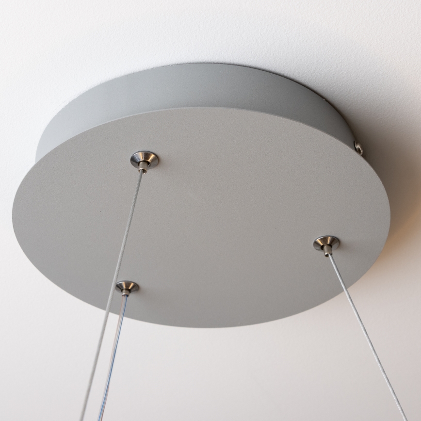Brilagi - LED dimmbare Pendelleuchte mit Seilaufhängung FALCON LED/40W/230V 3000–6500K Ø 45 cm grau + Fernbedienung