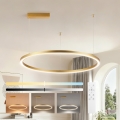 Brilagi - Dimmbare LED-Pendelleuchte an Kabel PORTOFINO LED/60W/230V 3000-6000K Ø 80 cm goldfarben + Fernbedienung