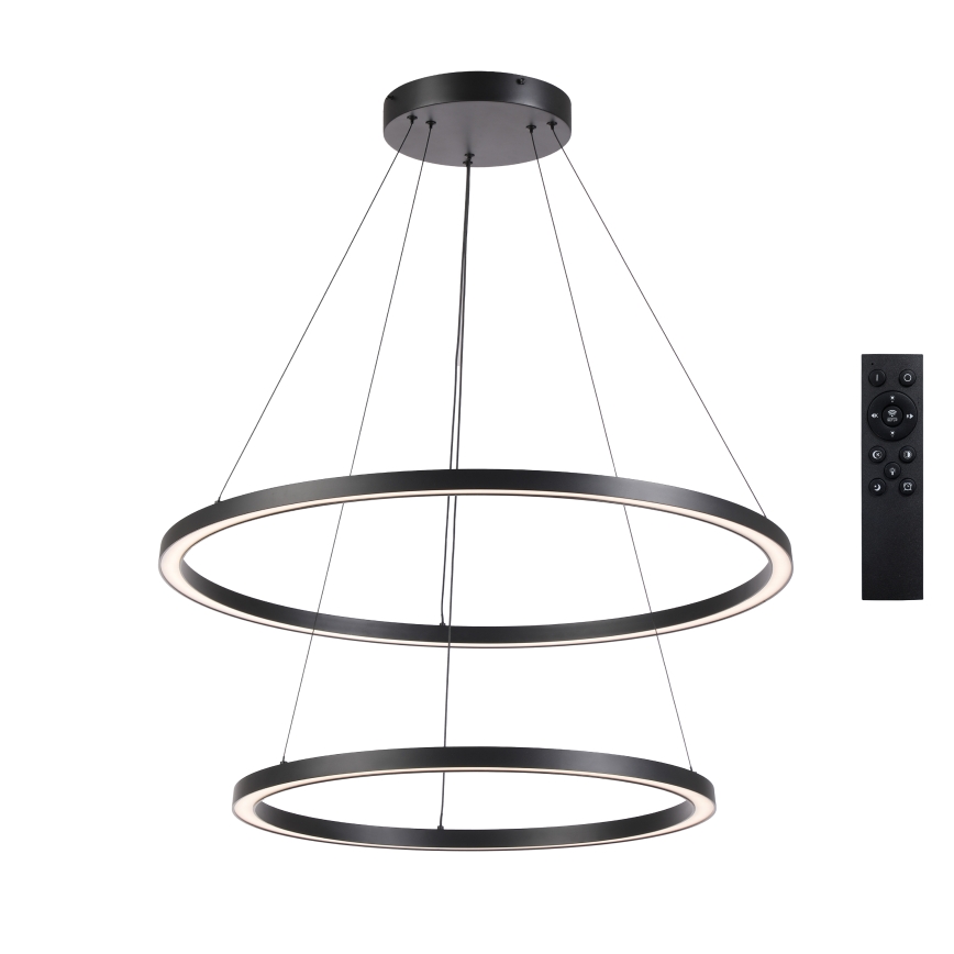 Brilagi - dimmbare LED-Hängeleuchte am Kabel PORTOFINO LED/98W/230V 3000-6000K Ø 80 cm schwarz + Fernbedienung