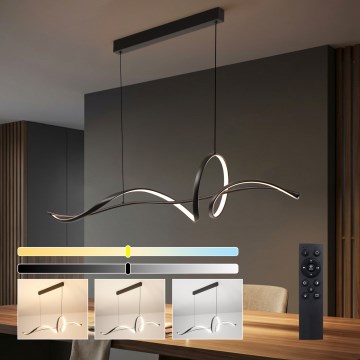 Brilagi - Dimmbare LED-Pendelleuchte an Seil SIGNATURE LED/55W/230V 3000-6000K 120x23 cm schwarz + Fernbedienung