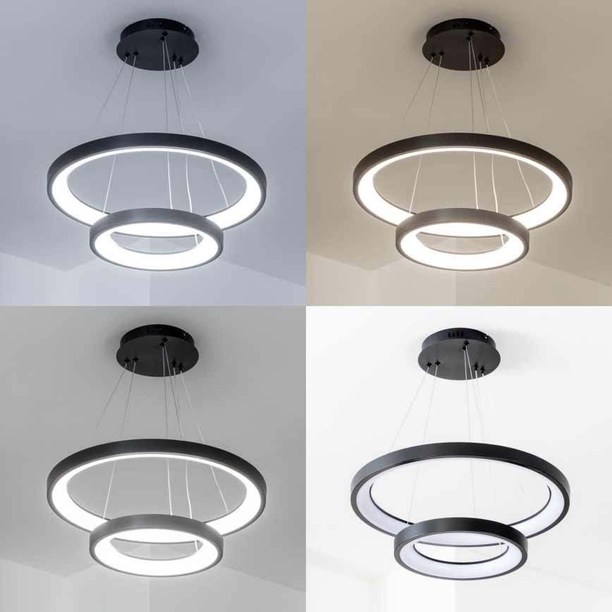 Brilagi - LED dimmbare Pendelleuchte an Kabel FALCON SLIM LED/68W/230V 3000–6500K Ø 50 cm schwarz + Fernbedienung