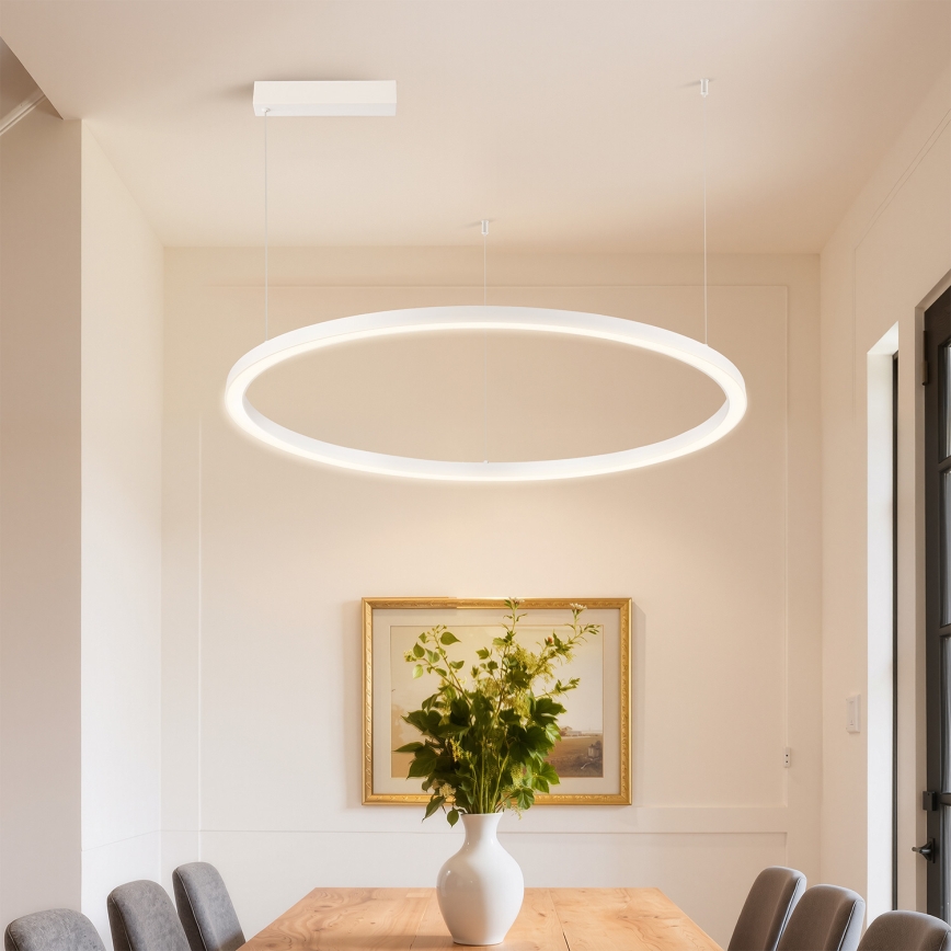 Brilagi - PORTOFINO LED-dimmbare Hängeleuchte an Kabel, LED/60W/230V, 3000–6000K, Ø 80 cm, weiß + Fernbedienung