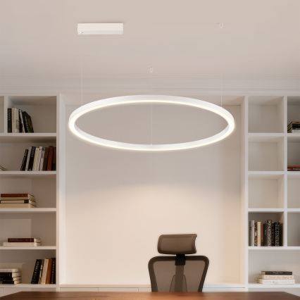 Brilagi - PORTOFINO LED-dimmbare Hängeleuchte an Kabel, LED/60W/230V, 3000–6000K, Ø 80 cm, weiß + Fernbedienung