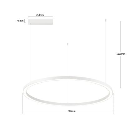 Brilagi - PORTOFINO LED-dimmbare Hängeleuchte an Kabel, LED/60W/230V, 3000–6000K, Ø 80 cm, weiß + Fernbedienung