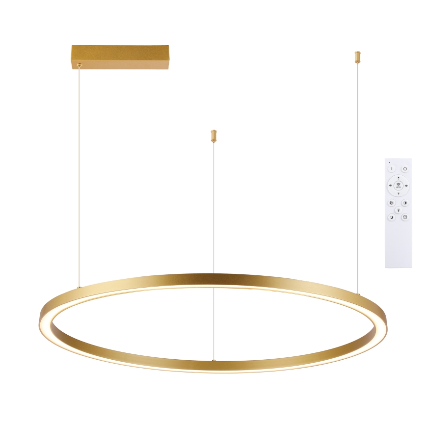 BRILAGI - Dimmbare LED-Pendelleuchte an Kabel PORTOFINO LED/60W/230V 3000-6000K Ø 80 cm goldfarben + Fernbedienung