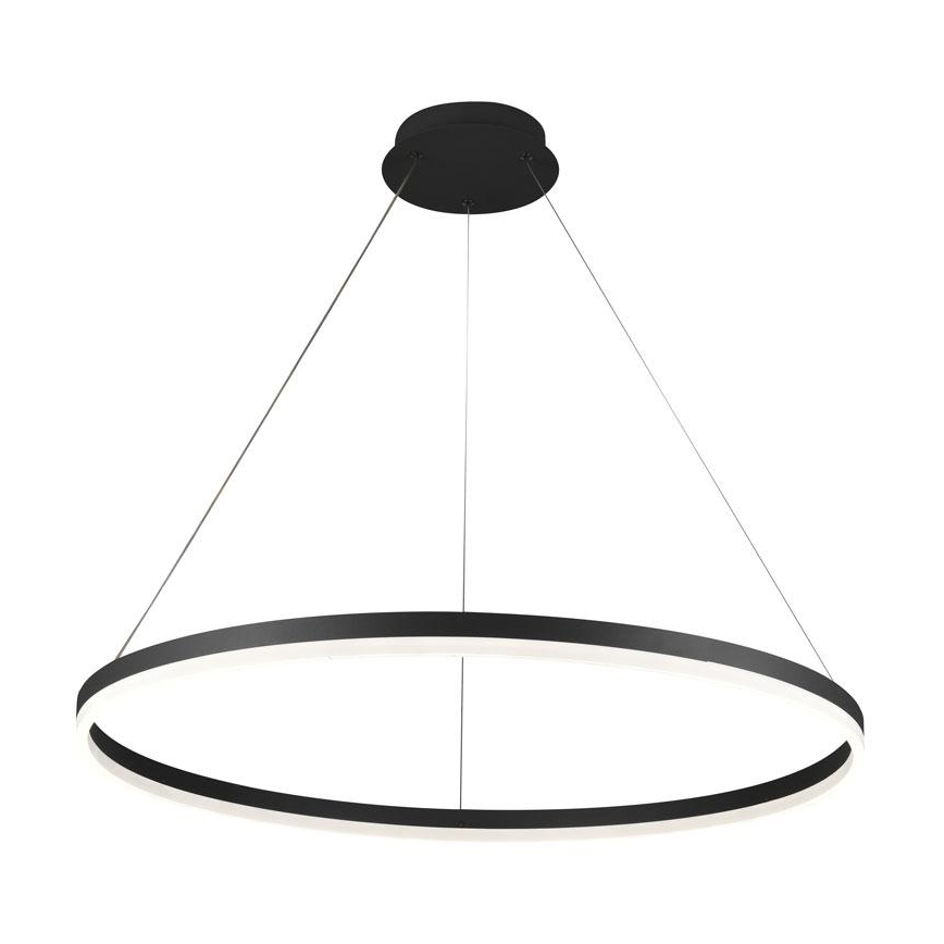 Brilagi - Dimmbare LED-Hängeleuchte CIRCLE mit Seilaufhängung, LED/55W/230V, 3000–6500K, Ø 80 cm, schwarz + Fernbedienung