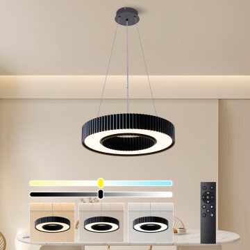 Brilagi - dimmbare LED-Pendelleuchte mit Seilaufhängung LUMIX LED/48W/230V 3000–6000K schwarz Ø 50 cm + Fernbedienung