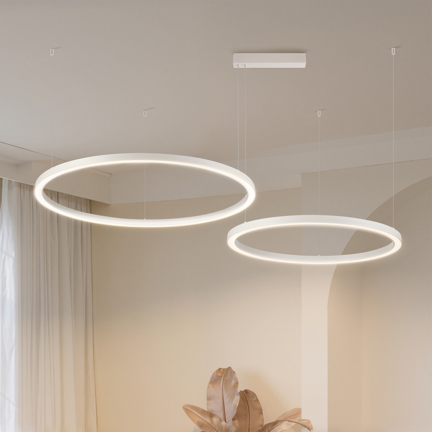 Brilagi - LED dimmbarer Pendelleuchter PORTOFINO an Seilaufhängung LED/98W/230V 3000-6000K weiß + Fernbedienung
