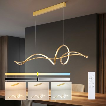Brilagi - dimmbare LED-Pendelleuchte mit Seilaufhängung SIGNATURE LED/55W/230V 3000-6000K 120x23 cm gold + Fernbedienung