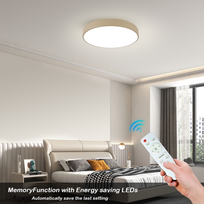 Brilagi - Dimmbare LED-Deckenleuchte POOL LED/60W/230V 3000-6000K Ø 60 cm beige + Fernbedienung