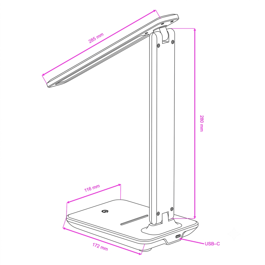 Brilagi - LED dimmbare Tischlampe MODO LED/7W/230V 3000/4000/6500K rosa