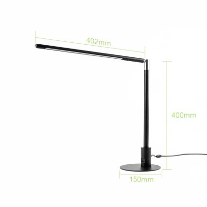 BRILAGI - dimmbare LED-Tischlampe mit USB-Anschlüssen VARIO LED/7W/230V 3000-6500K CRI 96 schwarz