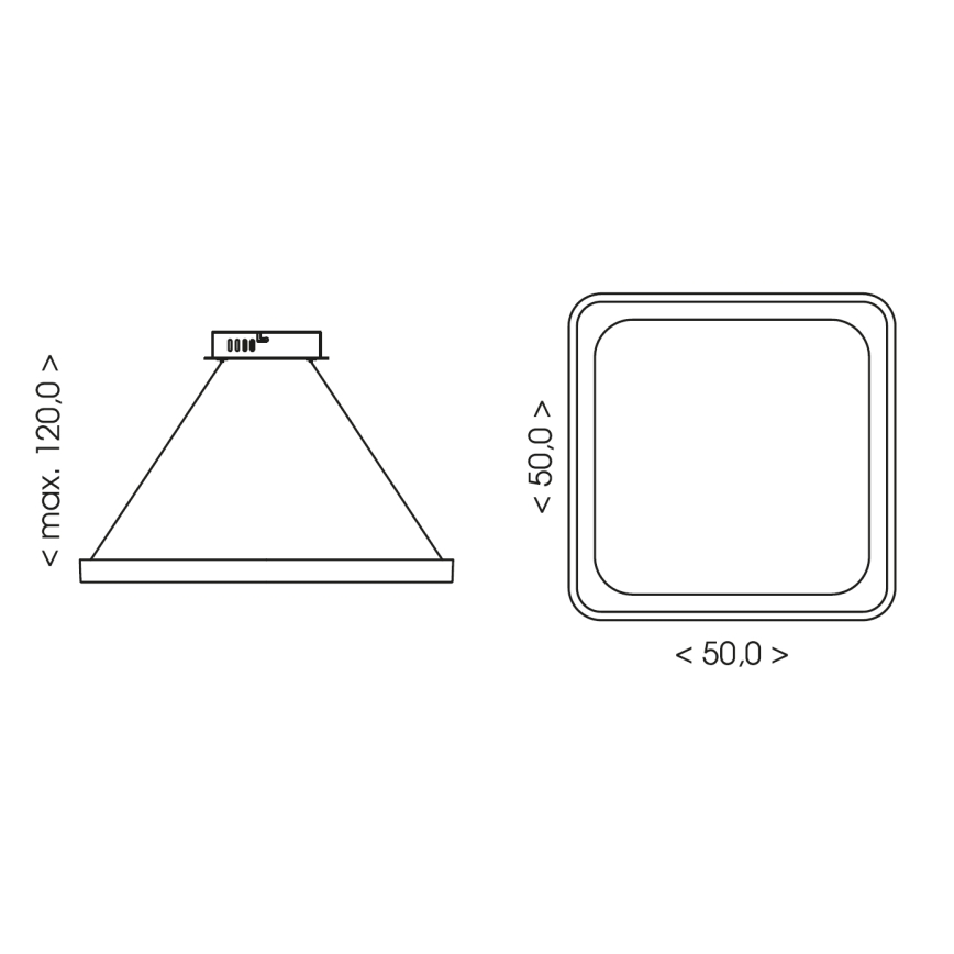 BRILAGI - LED-dimmbare Pendelleuchte mit Seilaufhängung FALCON SLIM LED/50W/230V 3000-6500K 50x50 cm beige + Fernbedienung