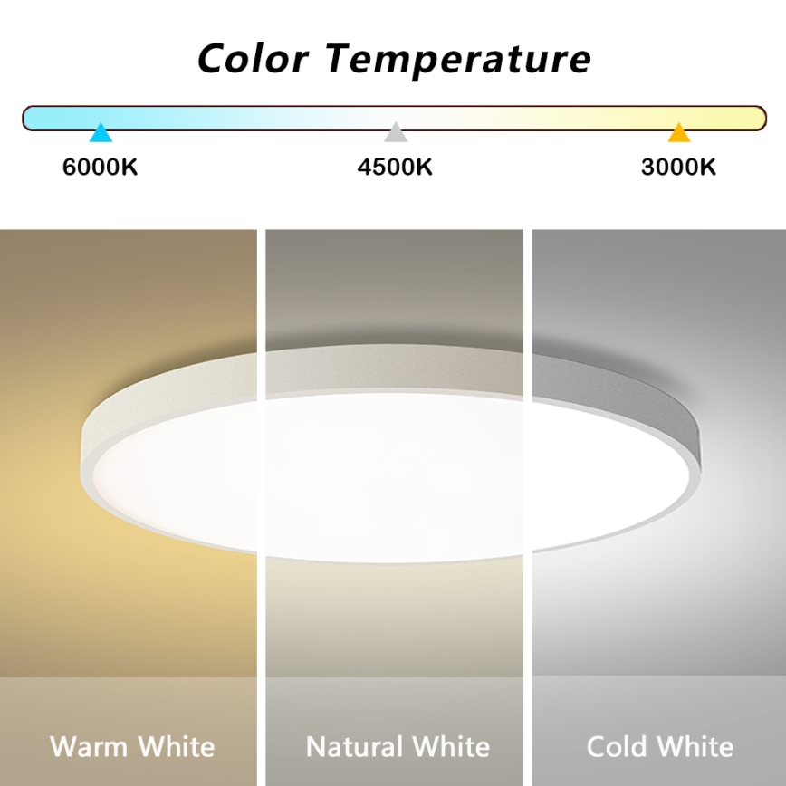 Brilagi - Dimmbare LED-Deckenleuchte POOL SMART LED/100W/230V 3000–6000K Ø 80 cm Wi‑Fi Tuya weiß + Fernbedienung