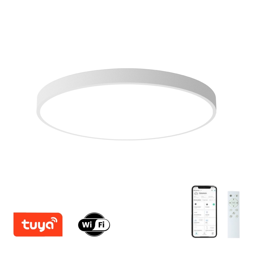 Brilagi - Dimmbare LED-Deckenleuchte POOL SMART LED/100W/230V 3000–6000K Ø 80 cm Wi‑Fi Tuya weiß + Fernbedienung