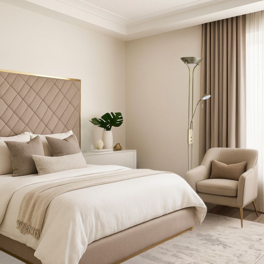 Brilagi - Dimmbare Stehlampe SCARLETT 1xR7s/230W/230V + 1xG9/40W bronzefarben