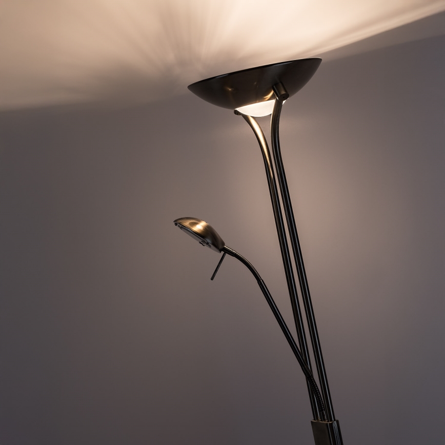 Brilagi - Dimmbare Stehlampe SCARLETT 1xR7s/230W/230V + 1xG9/40W bronzefarben