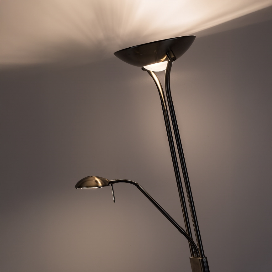 Brilagi - Dimmbare Stehlampe SCARLETT 1xR7s/230W/230V + 1xG9/40W bronzefarben