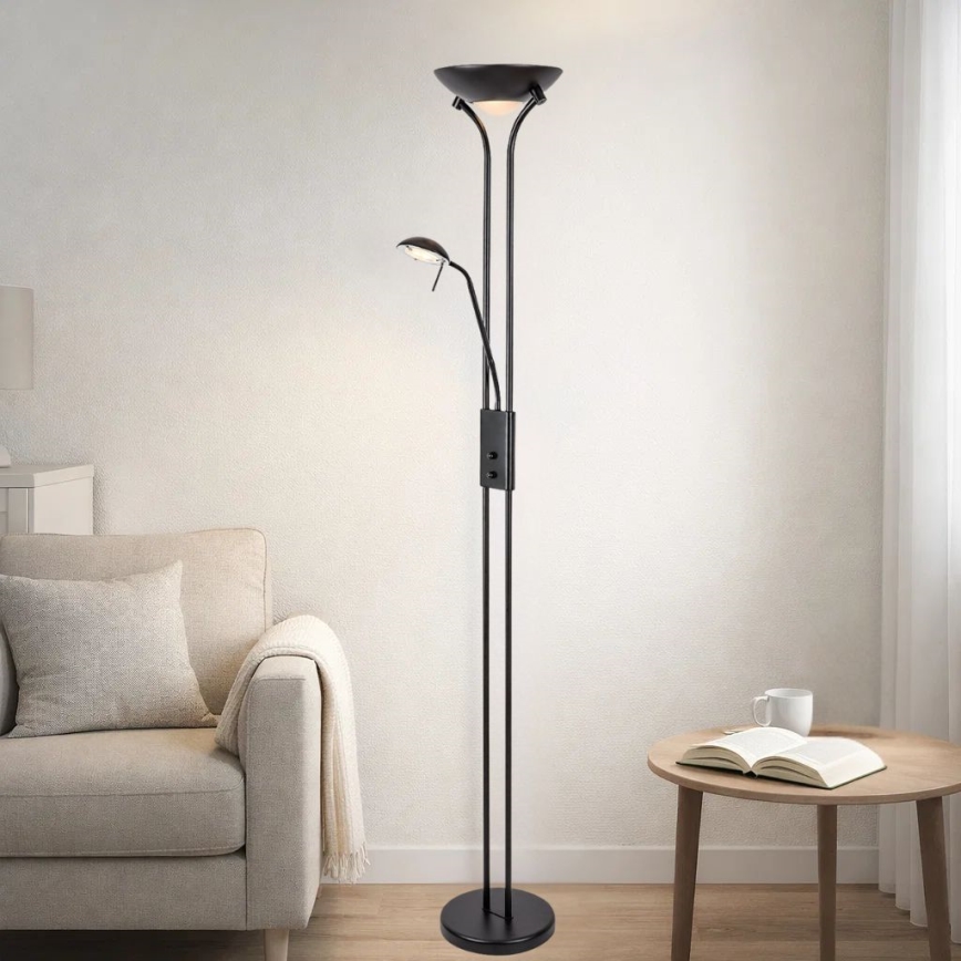 Brilagi - Dimmbare Stehleuchte SCARLETT 1xR7s/230W/230V + 1xG9/40W schwarz