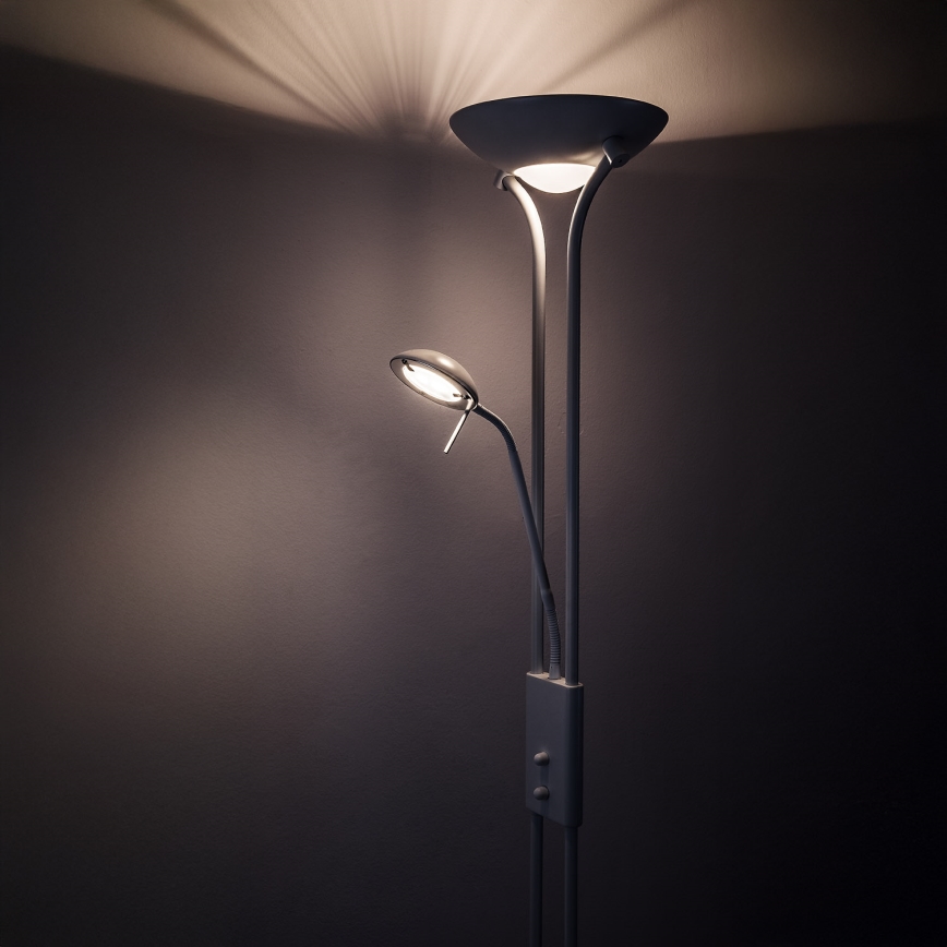 Brilagi - Dimmbare Stehleuchte SCARLETT 1xR7s/230W/230V + 1xG9/40W weiß