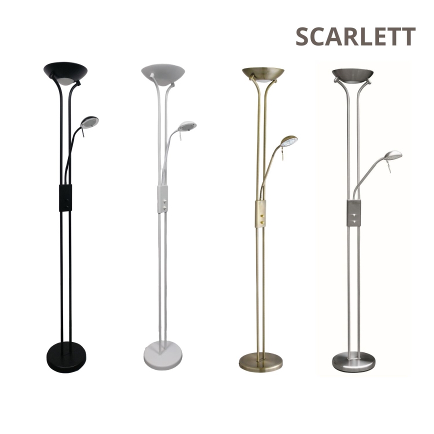Brilagi - Dimmbare Stehleuchte SCARLETT 1xR7s/230W/230V + 1xG9/40W weiß