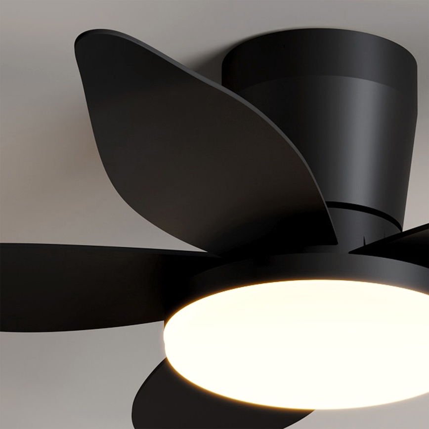 Brilagi - Dimmbarer LED-Deckenventilator, 32 W, 230 V, Ø 95 cm, schwarz, mit Fernbedienung