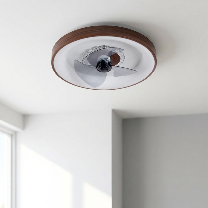 Brilagi - Dimmbarer LED-Deckenventilator LED/34W/230V Ø 46 cm braun + Fernbedienung