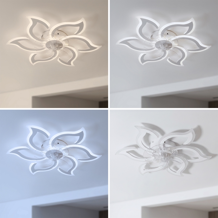 Brilagi - LED-dimmbarer Deckenventilator LED/34W/230V Ø 83 cm weiß + Fernbedienung