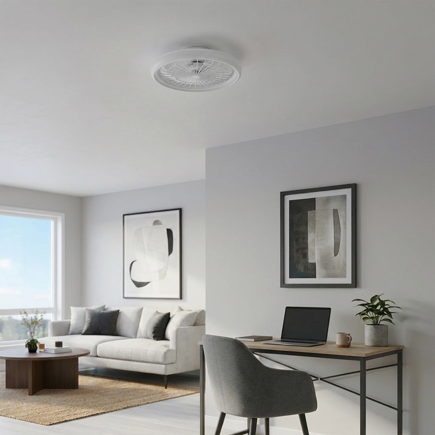 Brilagi - Dimmbarer LED-Deckenventilator, LED/40W/230V, Ø 48 cm, Weiß + Fernbedienung