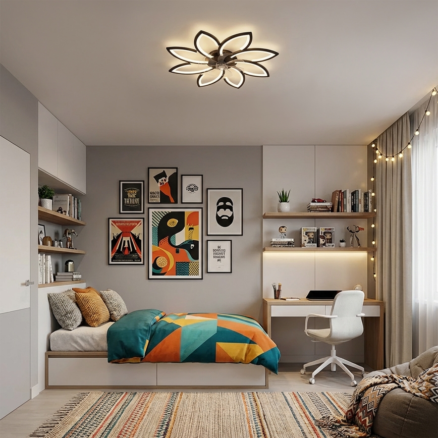 Brilagi - LED-dimmbarer Deckenventilator LED/43W/230V Ø 90 cm schwarz + Fernbedienung