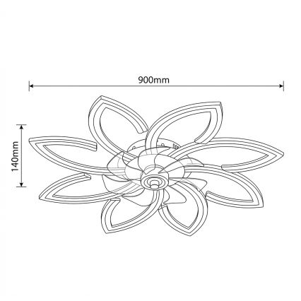 Brilagi - LED-dimmbarer Deckenventilator LED/43W/230V Ø 90 cm weiß + Fernbedienung