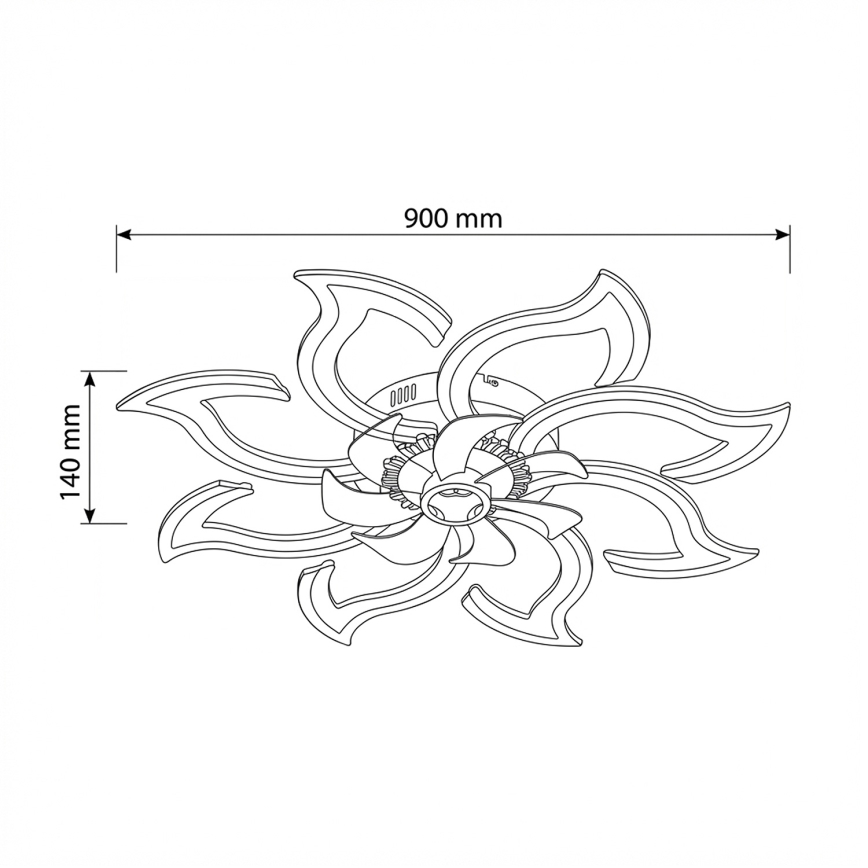 Brilagi - LED-dimmbarer Deckenventilator LED/44W/230V Ø 90 cm weiß + Fernbedienung