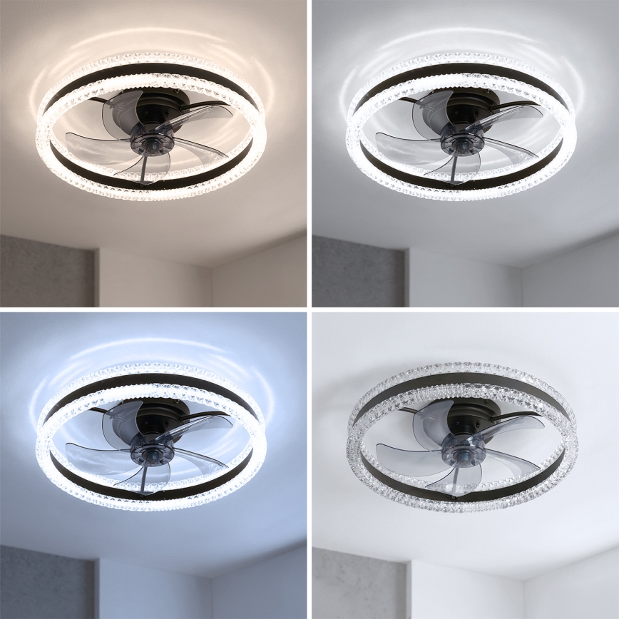 Brilagi - Dimmbarer LED-Deckenventilator 62W/230V Ø 50 cm schwarz + Fernbedienung