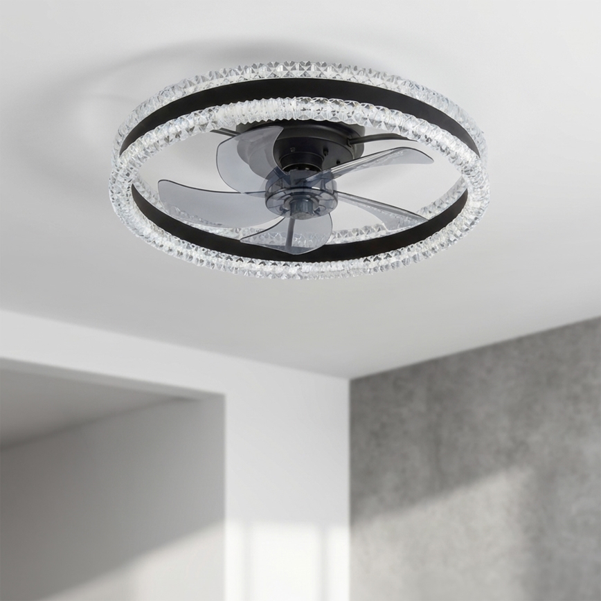 Brilagi - Dimmbarer LED-Deckenventilator 62W/230V Ø 50 cm schwarz + Fernbedienung