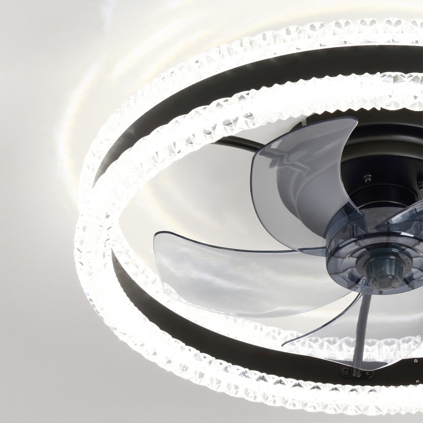Brilagi - Dimmbarer LED-Deckenventilator 62W/230V Ø 50 cm schwarz + Fernbedienung