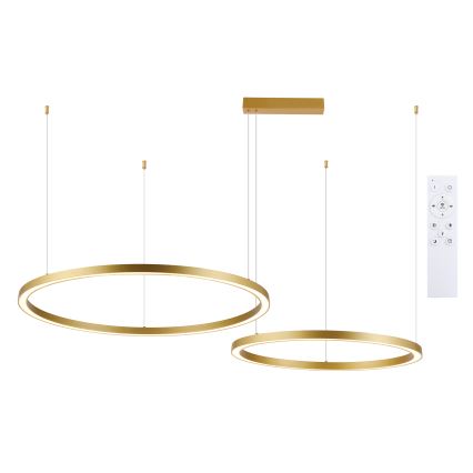 Brilagi - PORTOFINO LED dimmbare Hängeleuchte mit Seilaufhängung LED/98W/230V 3000-6000K goldfarben + Fernbedienung