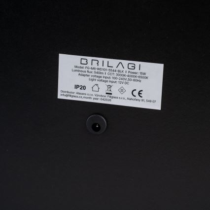 BRILAGI - dimmbarer LED-Make-up-Spiegel CALIFORNIA LED/25W/230V 3000/4000/6500K 55x44 cm schwarz