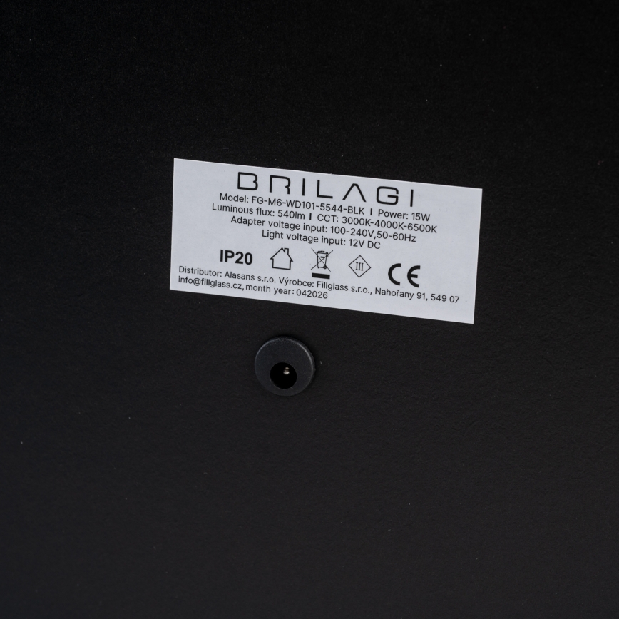 BRILAGI - dimmbarer LED-Make-up-Spiegel CALIFORNIA LED/25W/230V 3000/4000/6500K 55x44 cm schwarz