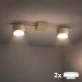 Brilagi - Dimmbarer LED RGB+CCT-Einbaustrahler MONO 2xGX53/14W/230V 2700-6500K Wi-Fi Tuya beige