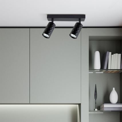 Brilagi - LED RGBW dimmbarer Deckenspot SELE DIAMANT 2xGU10/4,8W/230V 3000K schwarz + Fernbedienung