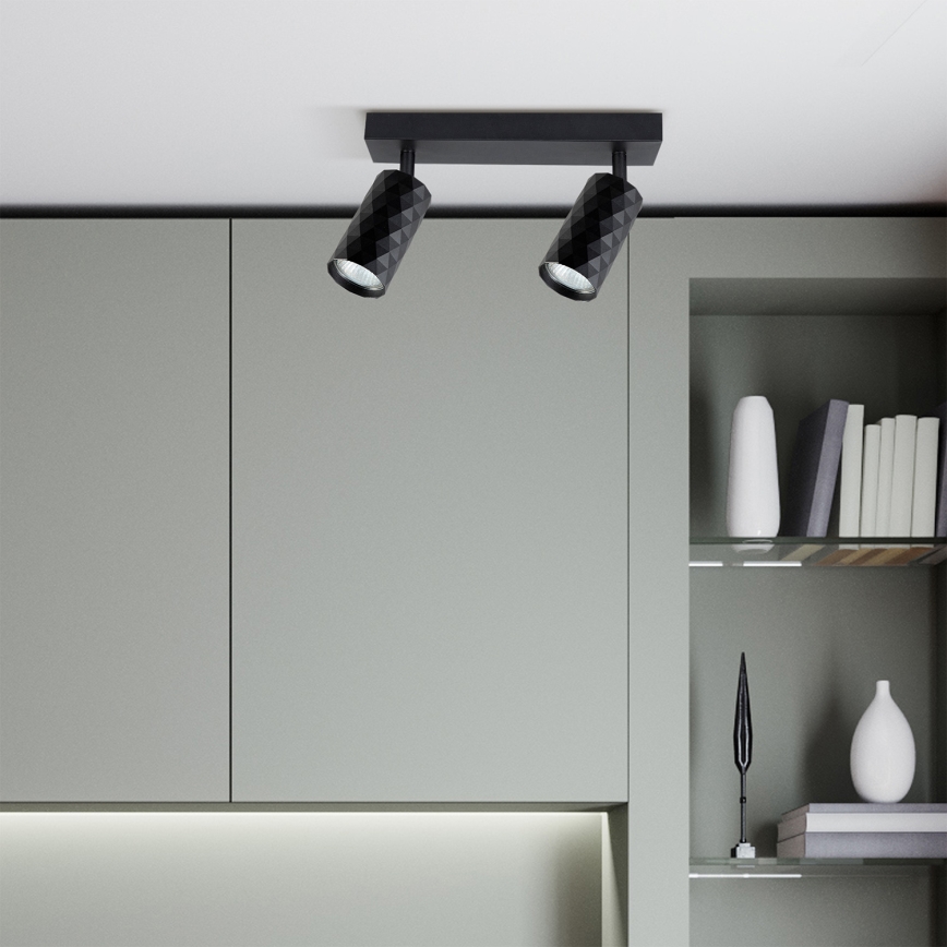 Brilagi - LED RGBW dimmbarer Deckenspot SELE DIAMANT 2xGU10/4,8W/230V 3000K schwarz + Fernbedienung