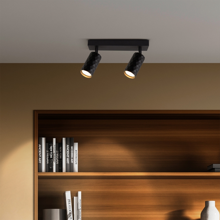 Brilagi - LED RGBW dimmbarer Deckenspot SELE DIAMANT 2xGU10/4,8W/230V 3000K schwarz + Fernbedienung