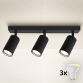 Brilagi - Dimmbarer LED RGBW-Einbaustrahler SELE MODERN 3x GU10/6W/230V 3000K schwarz + Fernbedienung